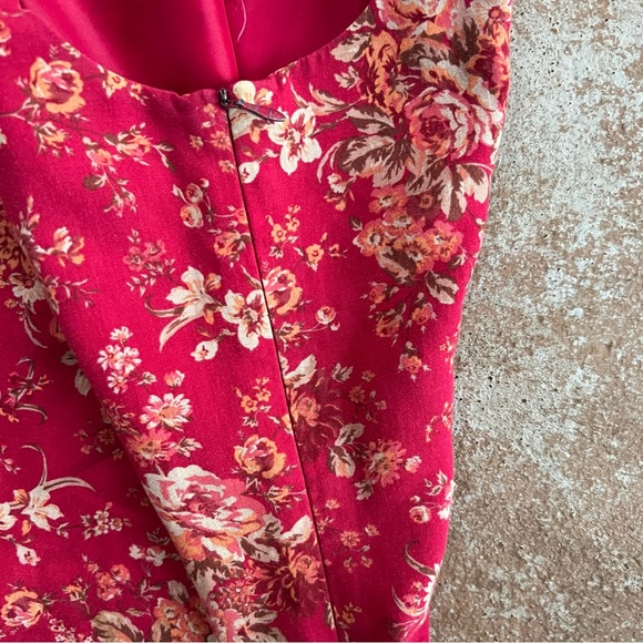 Vtg Laura Ashley Mini Dress Sz 8 Pink Floral sleeveless 90s Cottagecore Bodycon - Picture 9 of 14